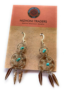 Feather Turquoise Sterling Silver Dangles