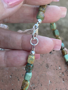 Royston Turquoise & Sterling Silver Beaded 14 Inch Necklace
