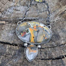 Load image into Gallery viewer, Navajo Bumble Bee Jasper &amp; Sterling Necklace Signed  By Artist