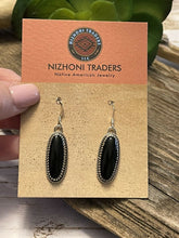 Load image into Gallery viewer, Navajo Sterling Silver Black Onyx Dangle Elegant Earrings Signed