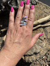 Load image into Gallery viewer, Navajo Sterling Silver Pink/ Purple Opal Adjustable 4 Stone Ring