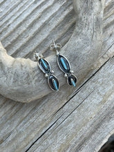 Load image into Gallery viewer, Navajo Sterling Silver &amp; Turquoise Crescent Circle Post Earrings