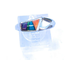 Load image into Gallery viewer, Navajo Multi Stone &amp; Sterling Silver Inlay Ring