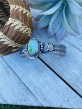 Load image into Gallery viewer, Beautiful Navajo Sterling Silver &amp; Sonoran Mountain Turquoise Cuff Bracelet