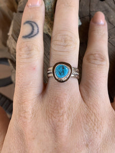 Navajo Turquoise & Sterling Silver Braided Band Ring