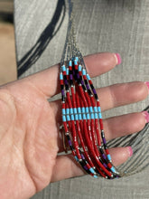 Load image into Gallery viewer, Navajo Liquid Silver &amp; Multi Stone Beaded Cascading Necklace