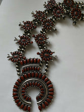Load image into Gallery viewer, Alice Quam 1970s Natural Coral &amp; Sterling squash blossom collectors piece