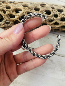 Navajo Sterling Cuff & Orange Spiny Twisted Cuff Bracelet