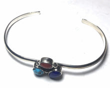 Load image into Gallery viewer, Navajo Multi Stone And Sterling Silver Bracelet Cuff Artist V. S