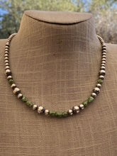 Load image into Gallery viewer, Navajo Sterling Silver &amp; Sonoran Gold Turquoise Beaded 18 Inch Necklace