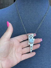 Load image into Gallery viewer, Navajo Sterling Silver &amp; Golden Hills Turquoise Lightning Necklace