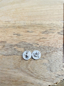Hopi Overlaid Sterling Silver Moon Stud Earrings