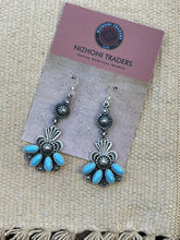 Load image into Gallery viewer, M &amp; R Calladitto Navajo Turquoise Sterling Silver Dangle Earrings