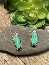 Load image into Gallery viewer, Navajo Sterling Silver Dyed Kingman Turquoise Elegant Earrings Signed