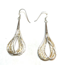 Load image into Gallery viewer, Navajo Delicate Sterling Liquid Silver Two Tone Dangle Earrings