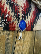 Load image into Gallery viewer, Navajo Sterling Silver &amp; Lapis Blossom Necklace Signed