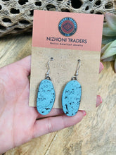 Load image into Gallery viewer, Navajo Kingman Turquoise &amp; Sterling Silver Dangle  Earrings Signed