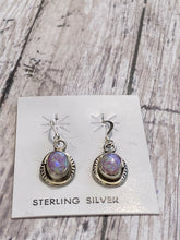 Load image into Gallery viewer, Navajo Iridescent Pink Opal And Sterling Silver Dangle Earrings