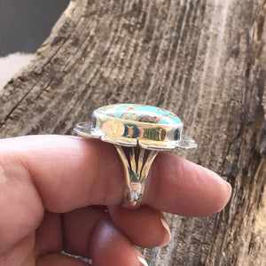 Navajo Royston Turquoise  Sterling Ring Size 7.5