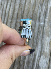 Load image into Gallery viewer, Beautiful Navajo Sterling Silver Kingman Turquoise Ring
