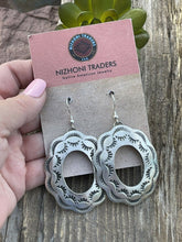 Load image into Gallery viewer, Beautiful Sterling Silver Open Ranch Circle Concho Dangle Earrings Chimney Butte