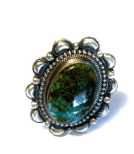 Load image into Gallery viewer, Navajo Sterling Silver Turquoise Statement Ring Size 6.5
