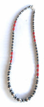 Load image into Gallery viewer, Navajo Sterling Silver Bead &amp; Natural Red Coral Necklace 21 Inches Long