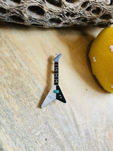 Load image into Gallery viewer, Zuni Sterling Silver &amp; Multi Stone Inlay Guitar Pin/Pendant Signed