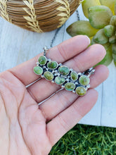 Load image into Gallery viewer, Navajo Sterling Silver &amp; Sonoran Gold Turquoise Necklace Signed