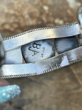 Load image into Gallery viewer, Navajo Sterling Sonoran Gold &amp; Golden Hills Turquoise Cuff Bracelet Signed