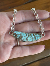 Load image into Gallery viewer, Navajo Sterling Silver &amp; Turquoise Inlay Sleek Pendant Necklace