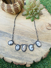 Load image into Gallery viewer, Navajo Handmade White Buffalo &amp; Sterling Silver Necklace Signed