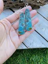 Load image into Gallery viewer, Sterling Silver &amp; Turquoise Slab Dangle Earrings