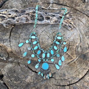 Shawn Cayatenito Multi Turquoise Sterling Silver Chandelier Necklace