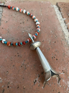 Navajo Handmade Sterling Silver Navajo Liberty Dime Blossom Pendant