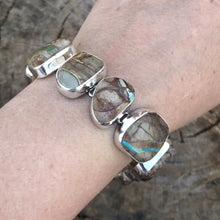 Load image into Gallery viewer, Navajo Vintage Turquoise Sterling Silver Link Bracelet