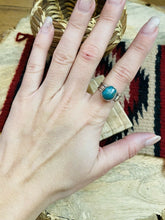 Load image into Gallery viewer, Navajo Turquoise &amp; Sterling Silver Ring Size 5.25