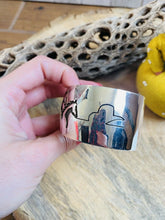 Load image into Gallery viewer, Navajo Sterling Silver Overlay Horse Cuff Bracelet