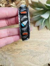 Load image into Gallery viewer, Vintage Navajo Multi Stone &amp; Sterling Silver Cuff Bracelet