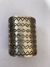 Load image into Gallery viewer, Navajo Sterling Silver Hand Stamped Statement Bracelet Cuff Signed