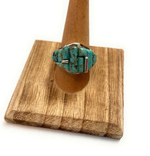 Load image into Gallery viewer, Navajo Turquoise &amp; Sterling Silver High Rise Inlay Ring