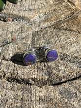 Load image into Gallery viewer, Navajo Sterling Silver Purple Dream Post Earrings Signed