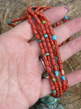 Load image into Gallery viewer, Vintage Old Pawn Navajo Natural Coral Beaded &amp; Turquoise Necklace