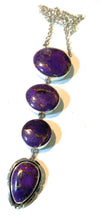 Load image into Gallery viewer, Navajo Purple Dream Mojave &amp; Sterling Silver Lariat Necklace