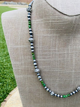 Load image into Gallery viewer, Navajo Sonoran Gold Turquoise &amp; Sterling Silver Navajo Pearl Beaded Necklace 20”