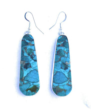 Load image into Gallery viewer, Sterling Silver &amp; Turquoise Slab Dangle Earrings