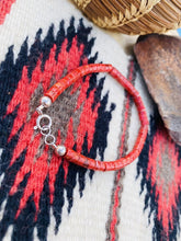 Load image into Gallery viewer, Navajo Apple Coral &amp; Sterling Silver Beaded Bracelet