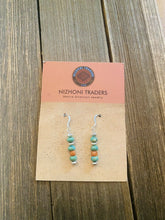Load image into Gallery viewer, Navajo Sterling Silver, Turquoise &amp; Coral Beaded Dangle Earrings