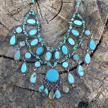 Load image into Gallery viewer, Shawn Cayatenito Multi Turquoise Sterling Silver Chandelier Necklace