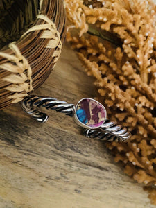 Navajo Pink Dream Mohave & Sterling Silver Cuff Bracelet